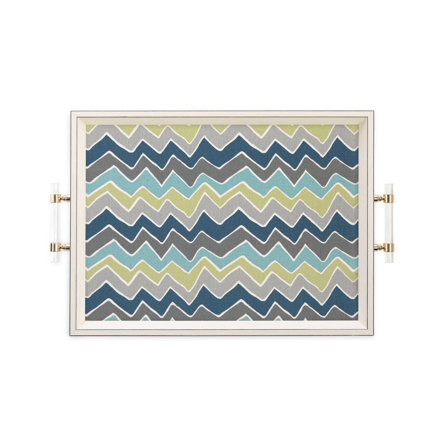 Blue Green Zig Zag Classic Tray