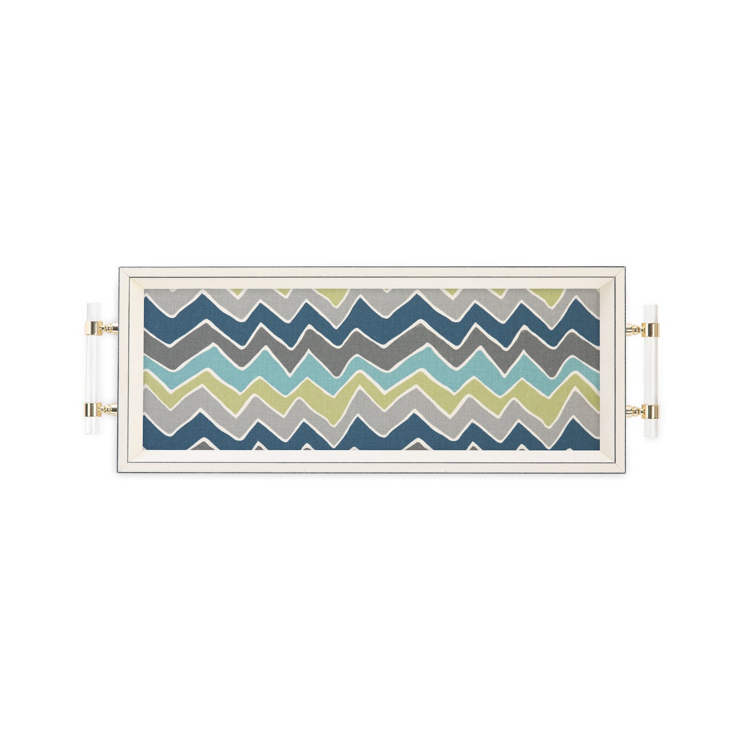 Blue/Green Zig Zag – Cosmetic Tray
