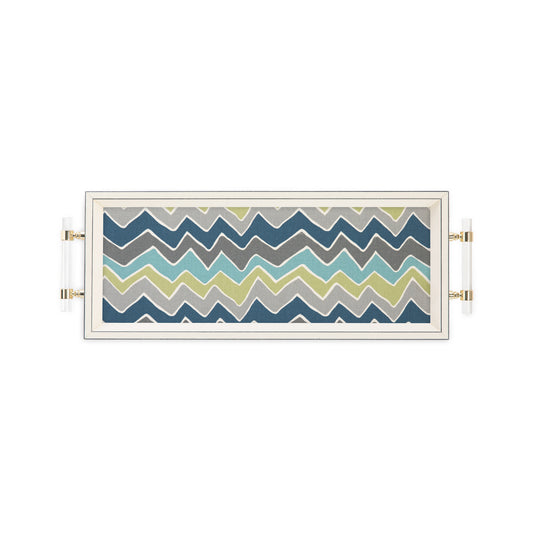 Blue/Green Zig Zag – Cosmetic Tray