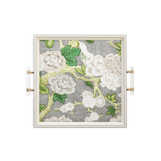 Bermuda Blossoms in Slate – Square Tray